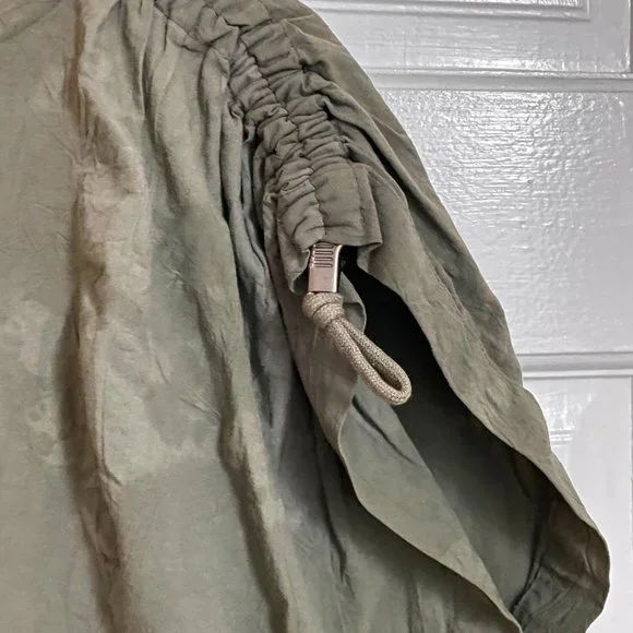 Issey Miyake Set Pants & Top Size 9 M L Green Dye Drawstring Ruching Vintage 90s - Picture 4 of 12